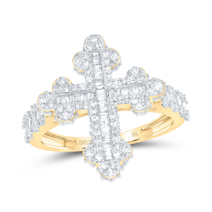 7/8CTW-NAT DIA NK FASHION CROSS LADIES RING 7 Daisy Joyeria