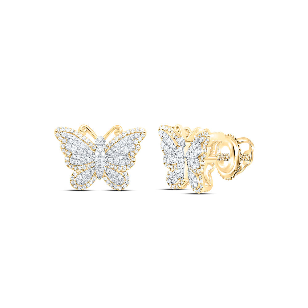 5/8CTW-NAT DIA NK FASHION BUTTERFLY EARRING Daisy Joyeria
