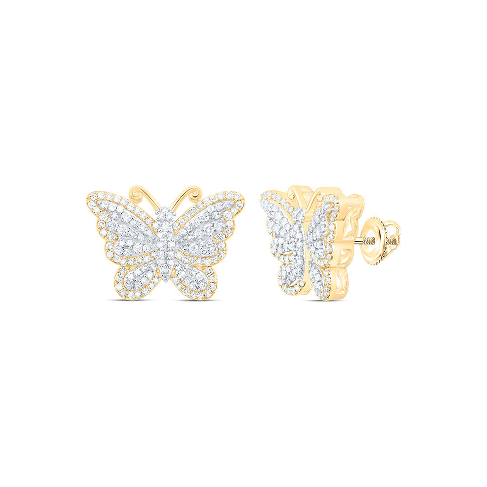 1 1/2CTW-NAT DIA NK FASHION BUTTERFLY EARRING Daisy Joyeria