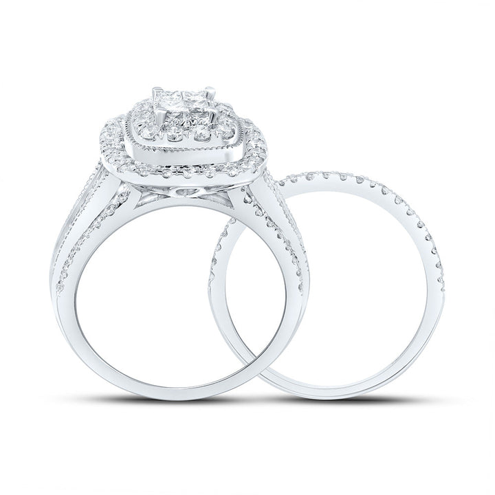 1CTW-NAT DIA CN CUSHION DOUBLE HALO BRIDAL SET 7 Daisy Joyeria