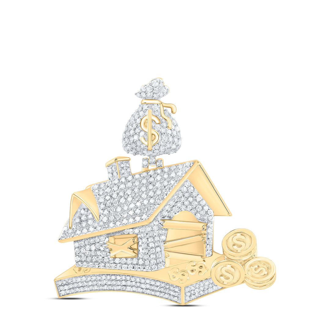 1 5/8CTW-NAT DIA NK MONEY HOUSE MENS CHARM Daisy Joyeria