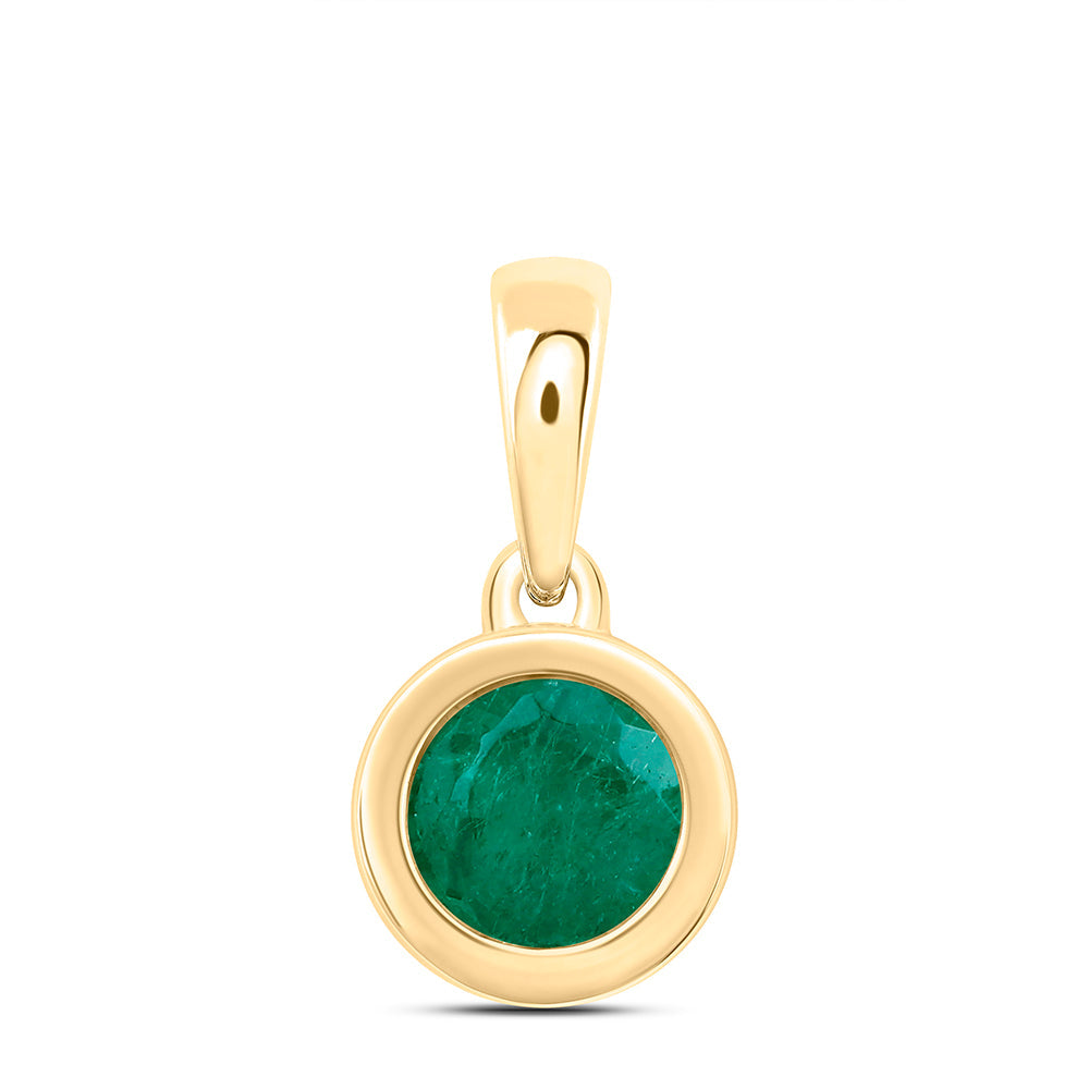 4 MM-DIA EM-RD NAT GEM ROUND PENDANT Daisy Joyeria