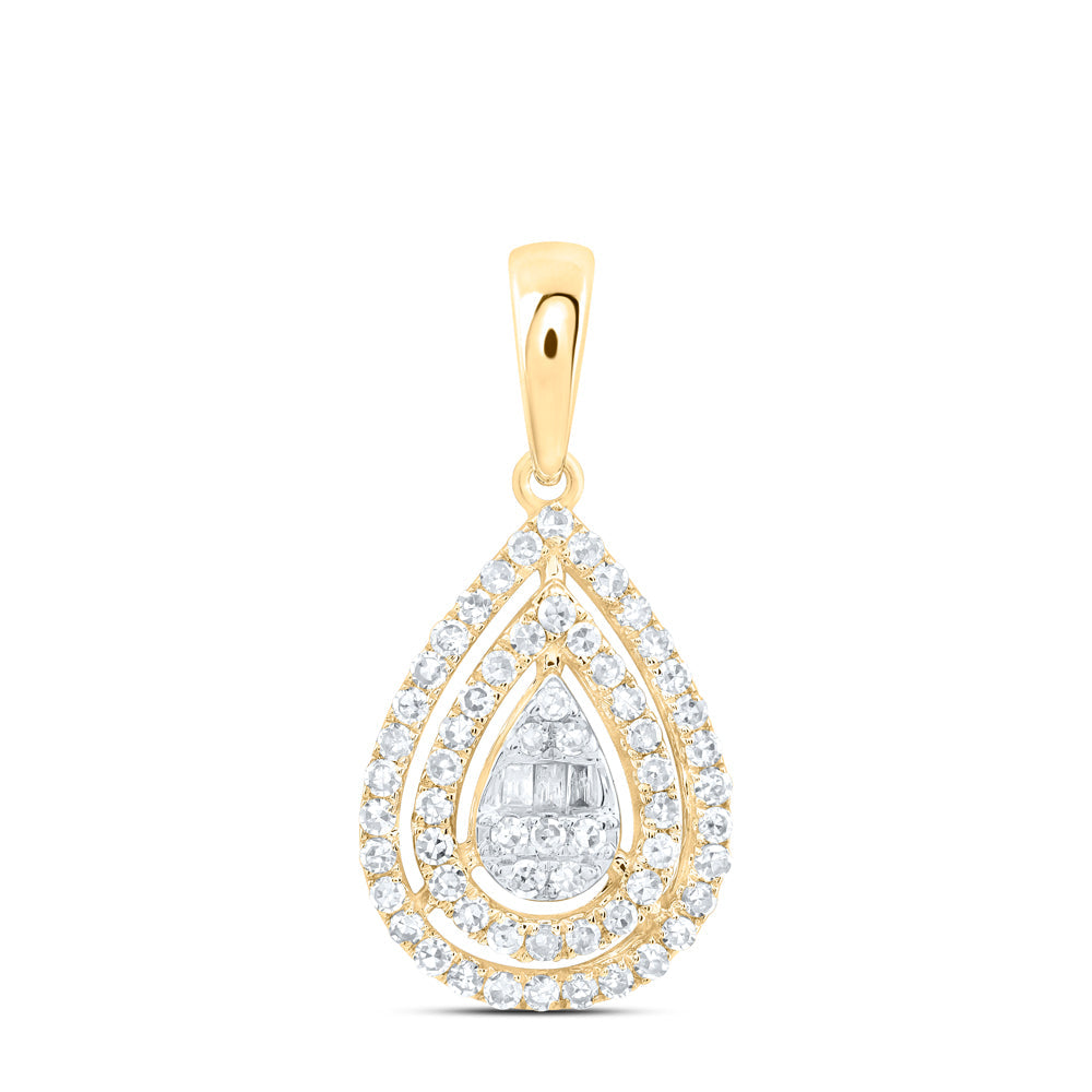 1/3CTW-NAT DIA NK FASHION PEAR PENDANT Daisy Joyeria