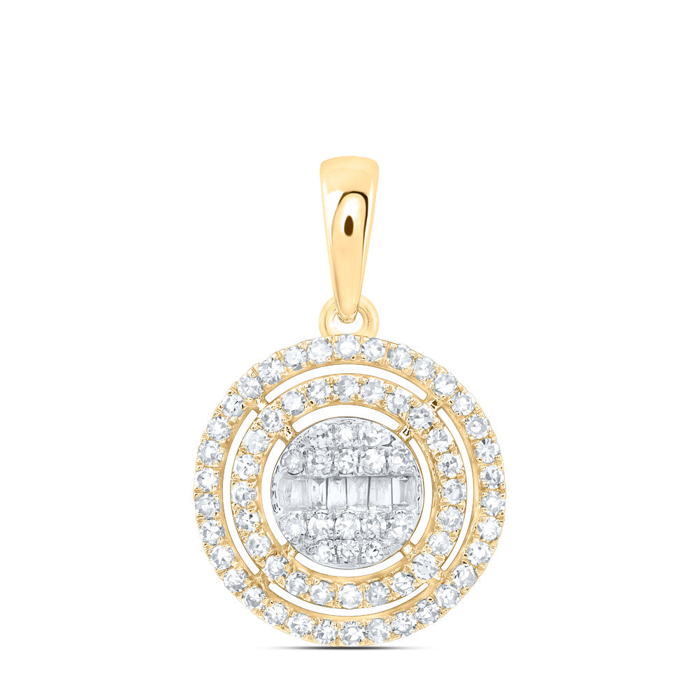 3/8CTW-NAT DIA NK FASHION ROUND PENDANT Daisy Joyeria
