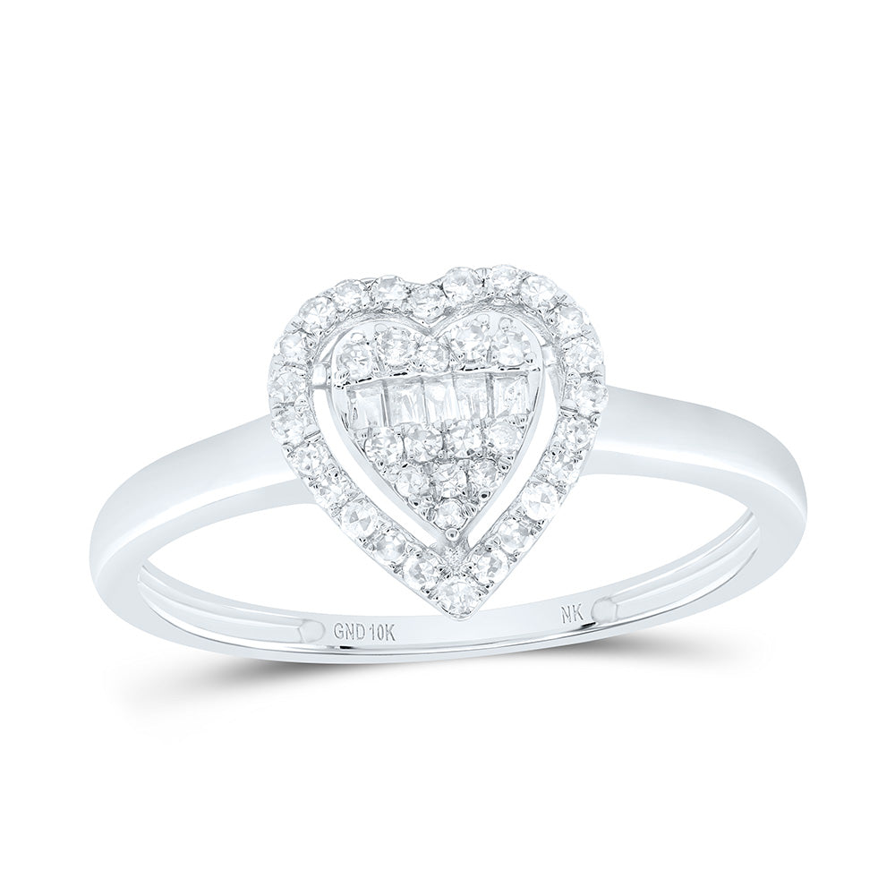 1/5CTW-NAT DIA NK FASHION HEART RING 7 Daisy Joyeria
