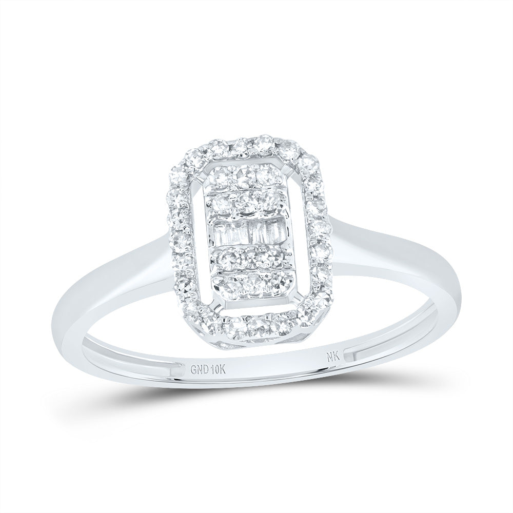 1/5CTW-NAT DIA NK FASHION EMERALD RING 7 Daisy Joyeria