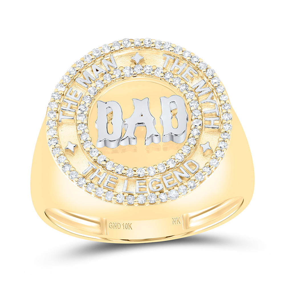 1/3CTW-NAT DIA NK "DAD" MENS RING 10 Daisy Joyeria
