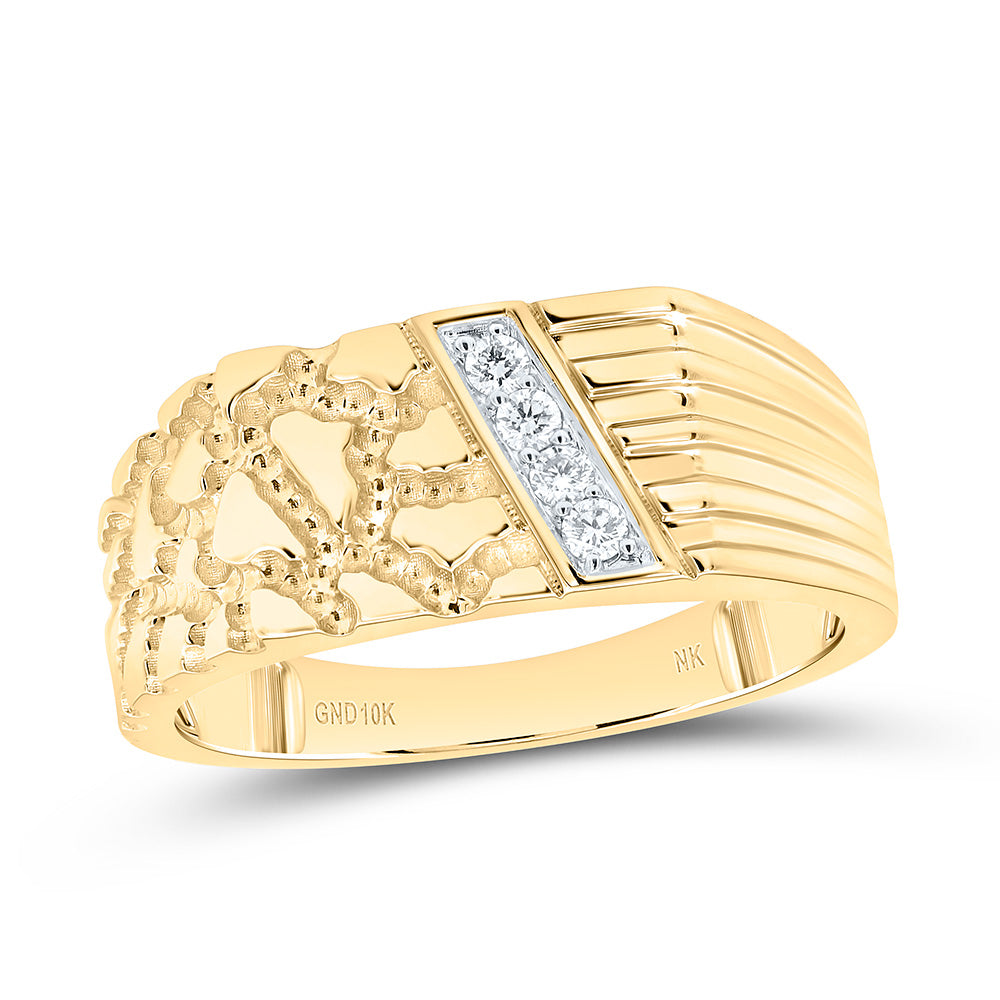 1/10CTW-NAT DIA NK NUGGET MENS RING 10 Daisy Joyeria