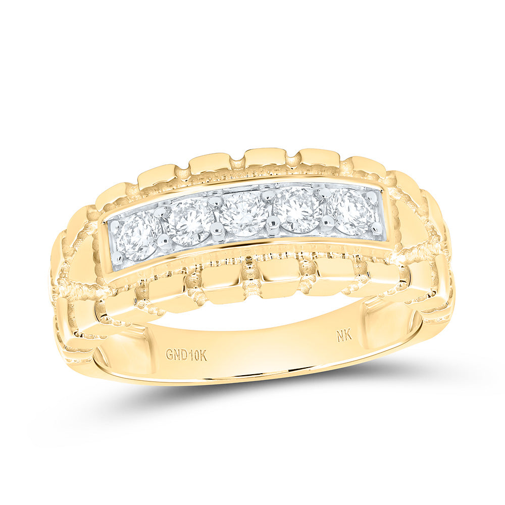 1/2CTW-NAT DIA NK NUGGET MENS RING 10 Daisy Joyeria