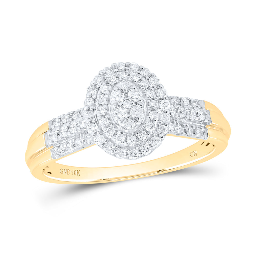1/3CTW-NAT DIA CN OVAL DOUBLE HALO BRIDAL RING 7 Daisy Joyeria