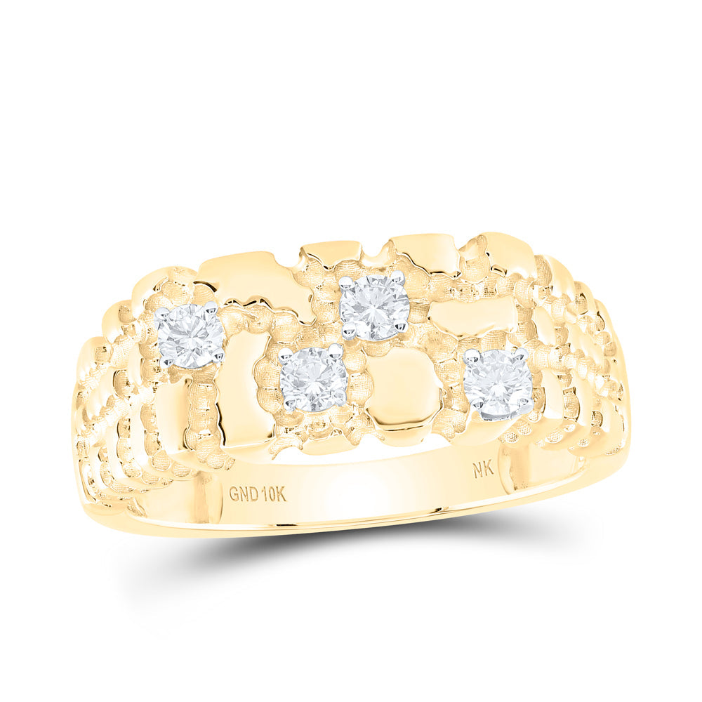 1/3CTW-NAT DIA NK NUGGET MENS RING 10 Daisy Joyeria