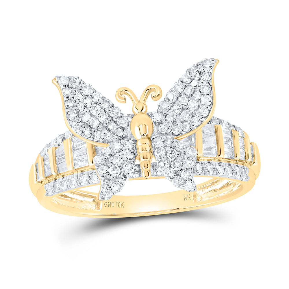 5/8CTW-NAT DIA NK BUTTERFLY RING 7 Daisy Joyeria