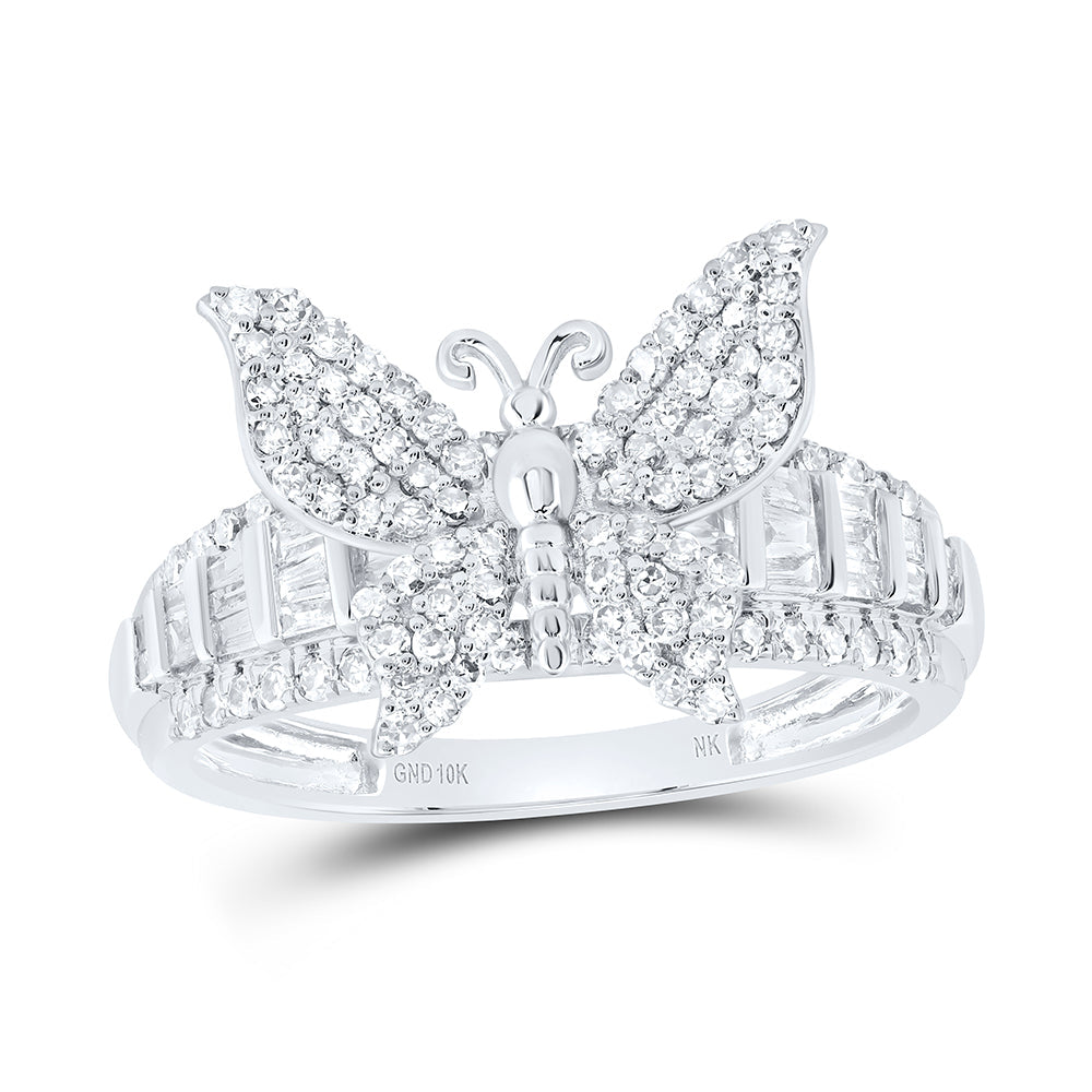 5/8CTW-NAT DIA NK BUTTERFLY RING 7 Daisy Joyeria