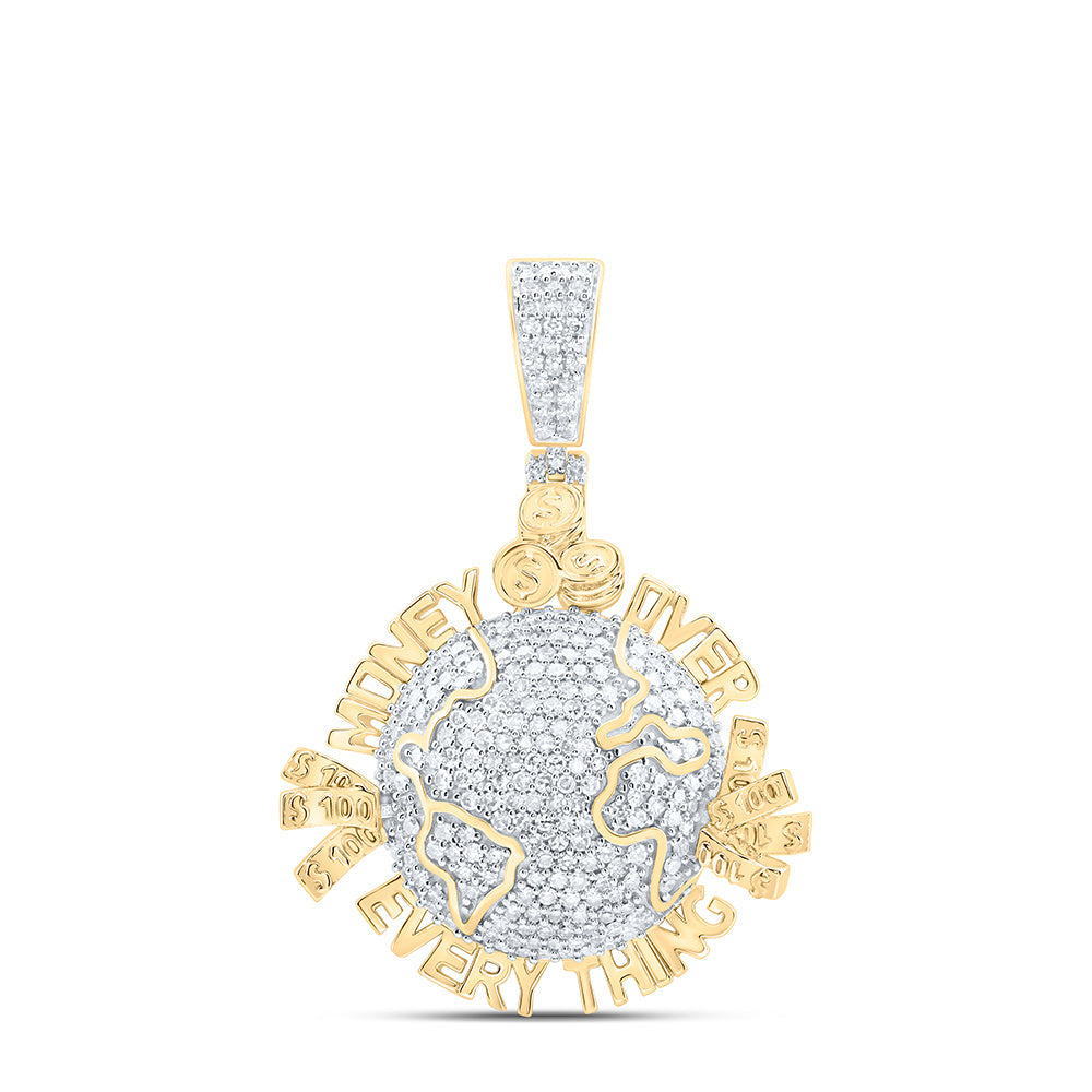 1CTW-NAT DIA NK MONEY OVER EVERY THING MENS CHARM Daisy Joyeria
