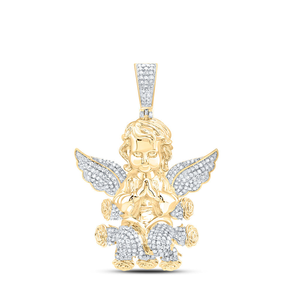 1 1/5CTW-NAT DIA NK ANGEL MENS CHARM Daisy Joyeria