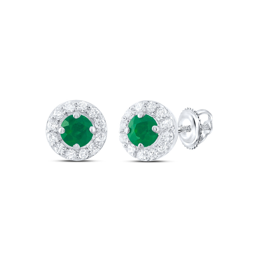 1/8CTW-NAT DIA CN 3MM RD-EM NAT GEM STUD EARRING Daisy Joyeria