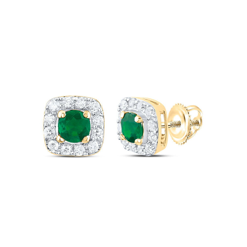 1/8CTW-NAT DIA CN 3MM RD-EM NAT GEM STUD EARRING Daisy Joyeria