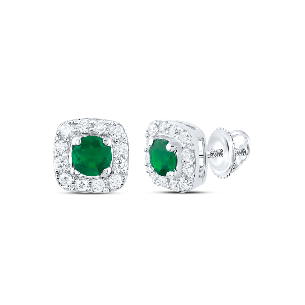 1/8CTW-NAT DIA CN 3MM RD-EM NAT GEM STUD EARRING Daisy Joyeria