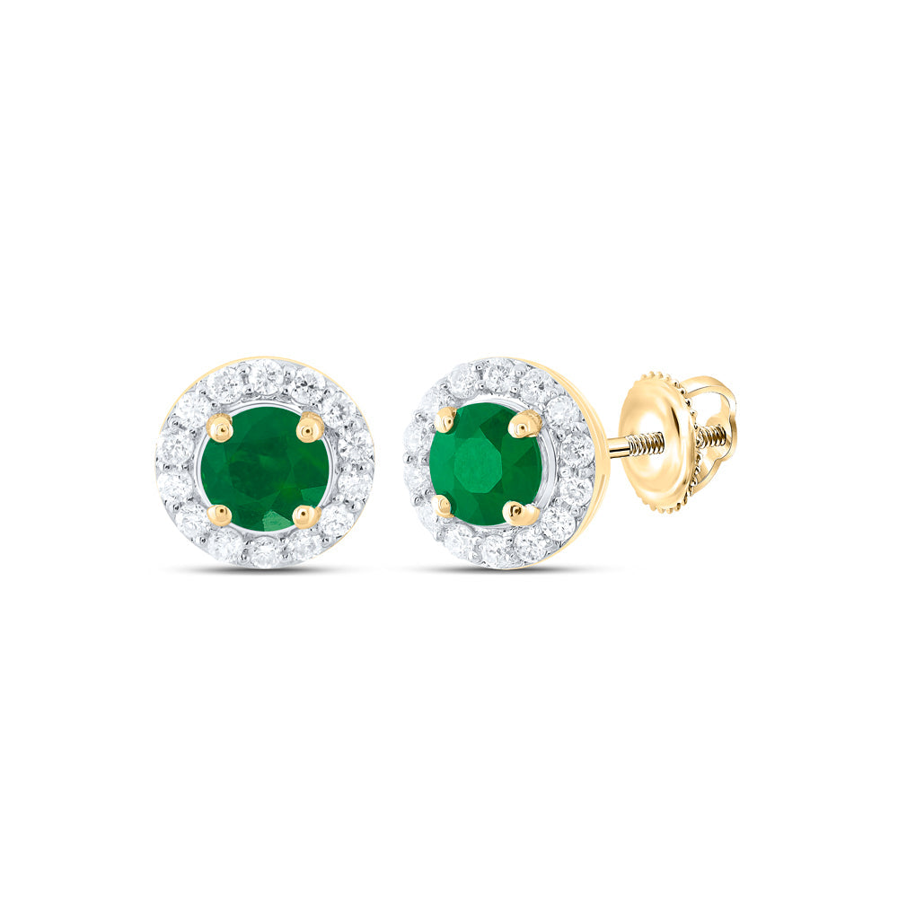 1/6CTW-NAT DIA CN 4MM RD-EM NAT GEM STUD EARRING Daisy Joyeria