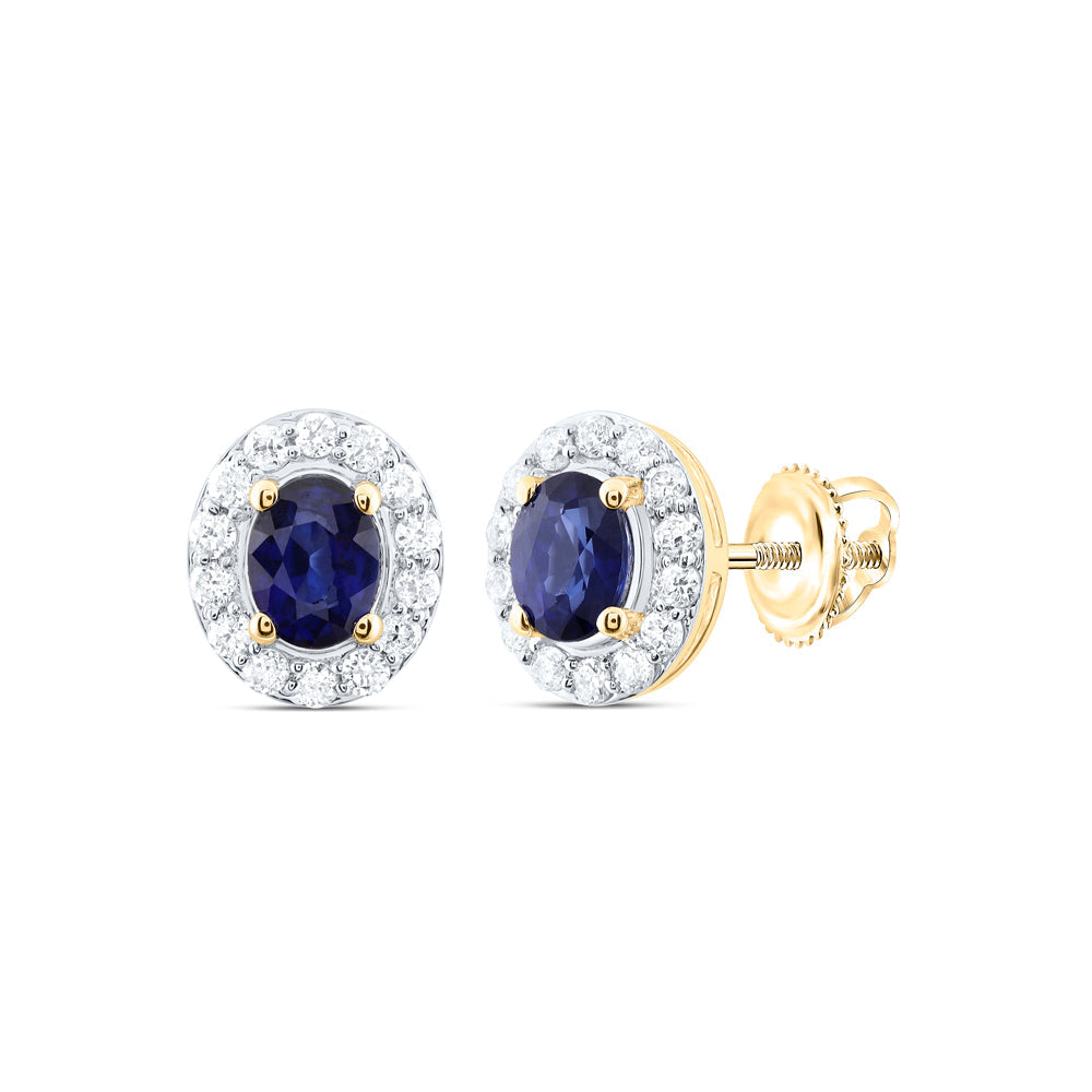 1/8CTW-NAT DIA CN 4X3MM OV-BS NAT GEM STUD EARRING Daisy Joyeria