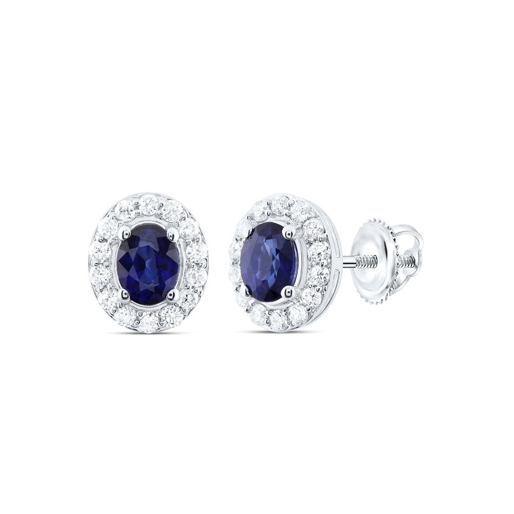 1/8CTW-NAT DIA CN 4X3MM OV-BS NAT GEM STUD EARRING Daisy Joyeria