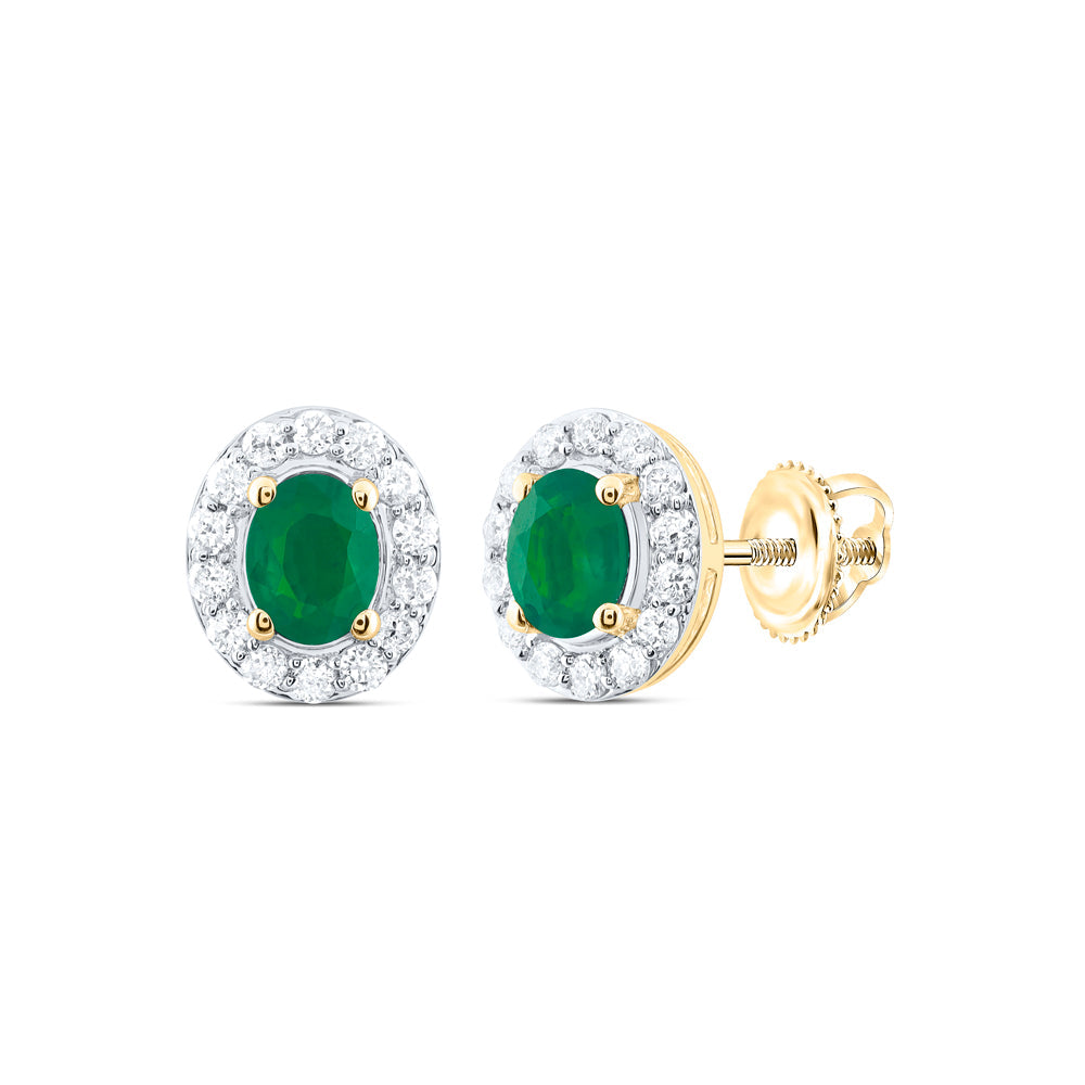 1/8CTW-NAT DIA CN 4X3MM OV-EM NAT GEM STUD EARRING Daisy Joyeria