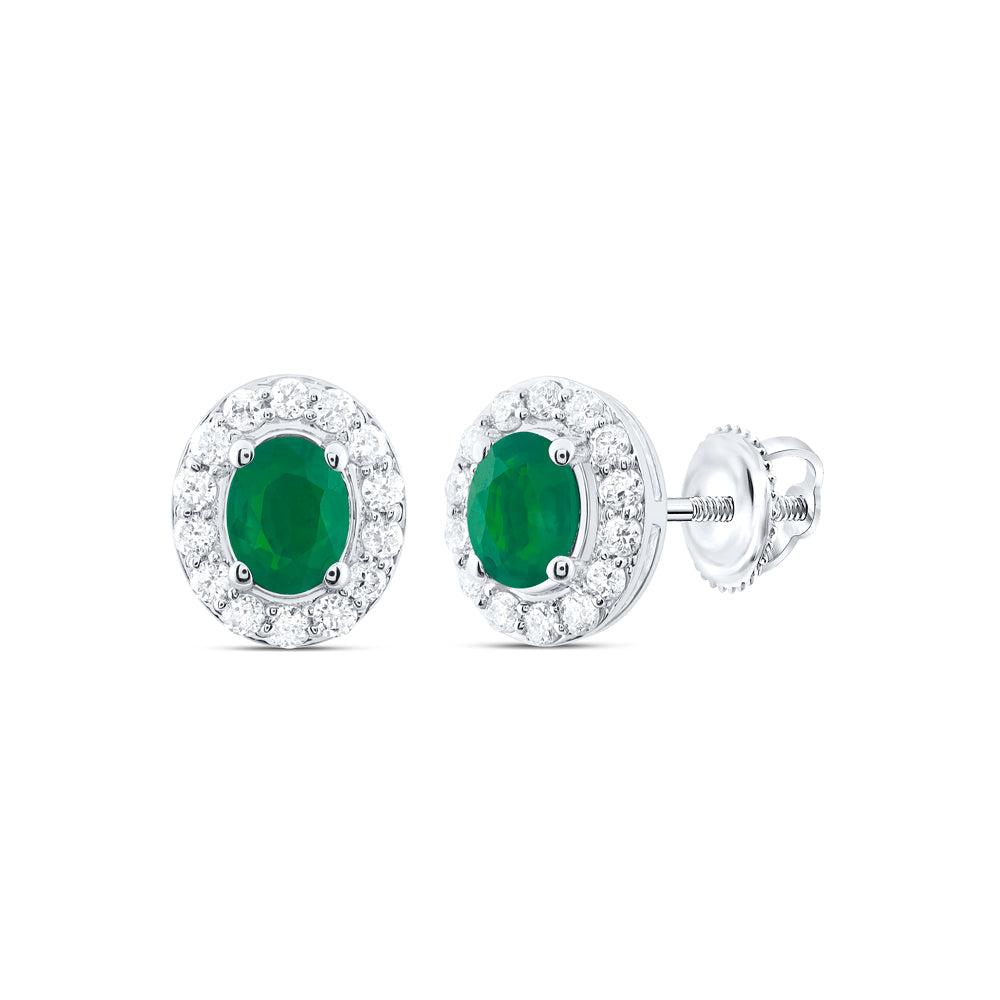 1/8CTW-NAT DIA CN 4X3MM OV-EM NAT GEM STUD EARRING Daisy Joyeria