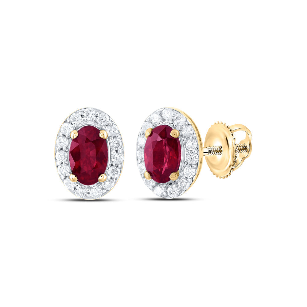 1/6CTW-NAT DIA CN 5X3MM OV-RU NAT GEM STUD EARRING Daisy Joyeria