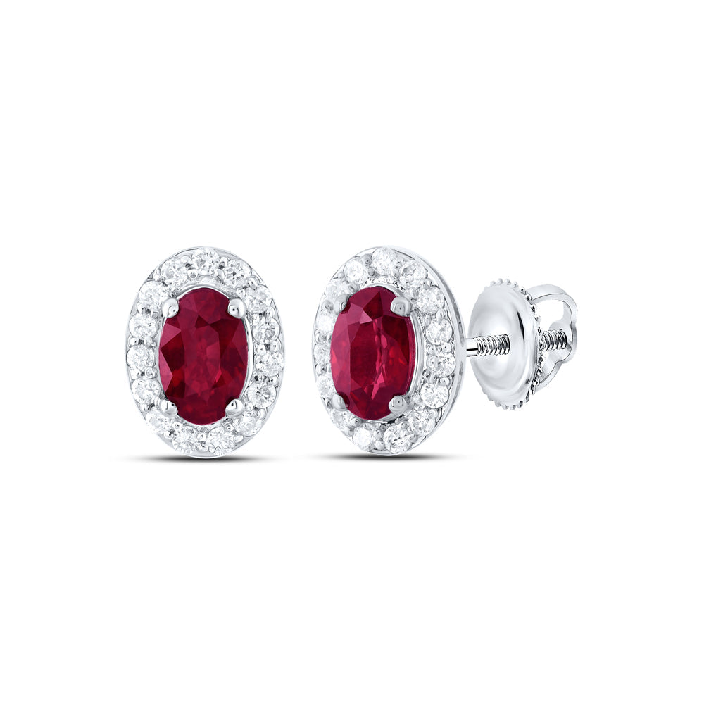 1/6CTW-NAT DIA CN 5X3MM OV-RU NAT GEM STUD EARRING Daisy Joyeria