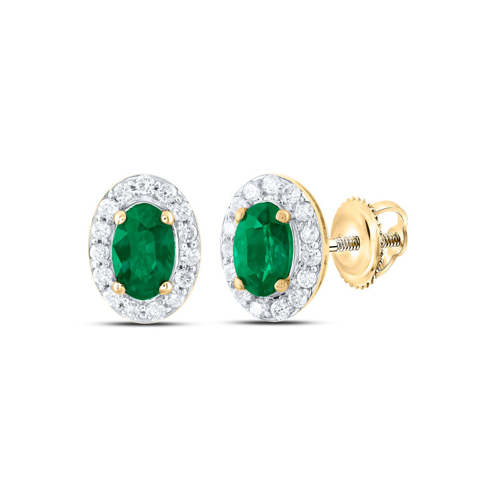 1/6CTW-NAT DIA CN 5X3MM OV-EM NAT GEM STUD EARRING Daisy Joyeria