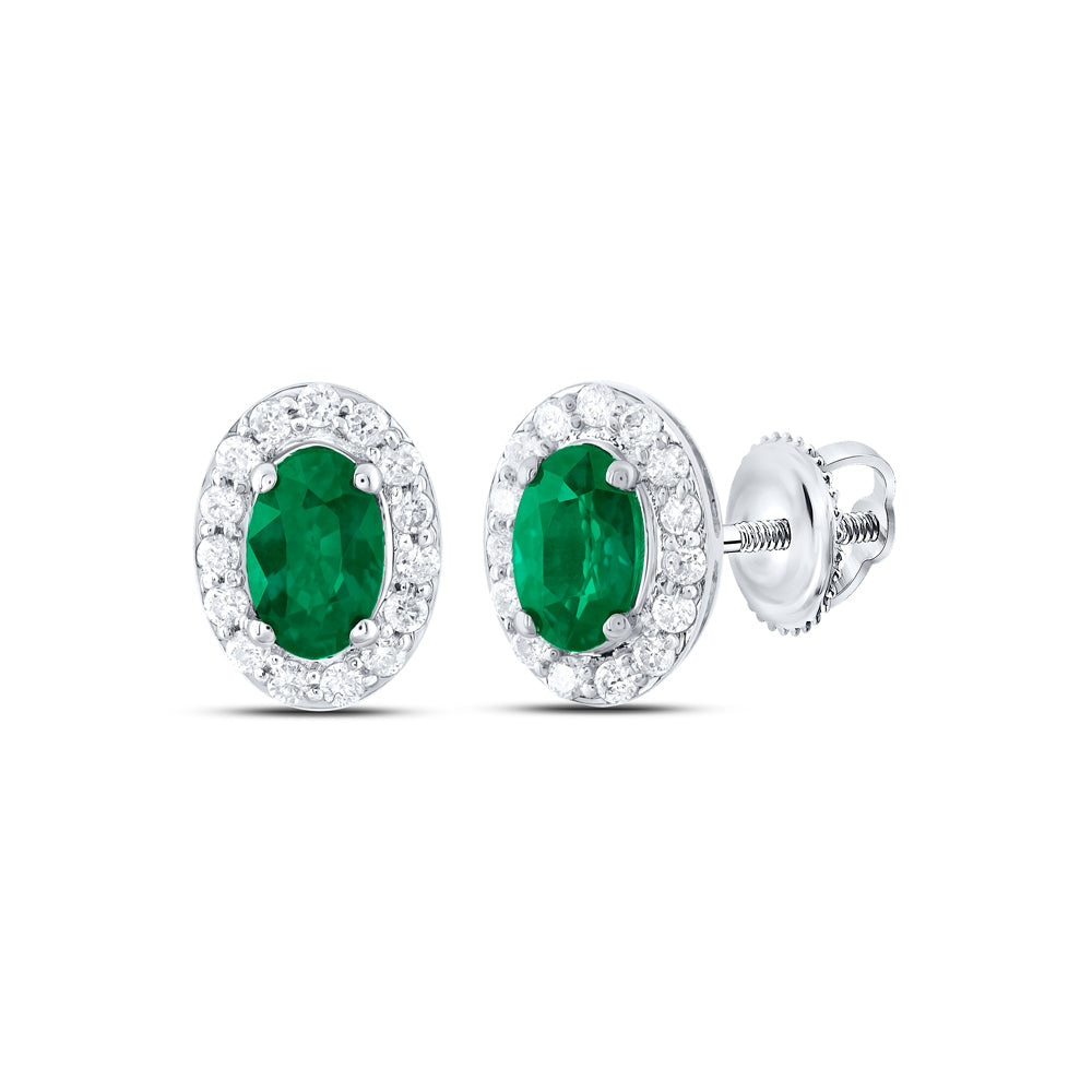 1/6CTW-NAT DIA CN 5X3MM OV-EM NAT GEM STUD EARRING Daisy Joyeria