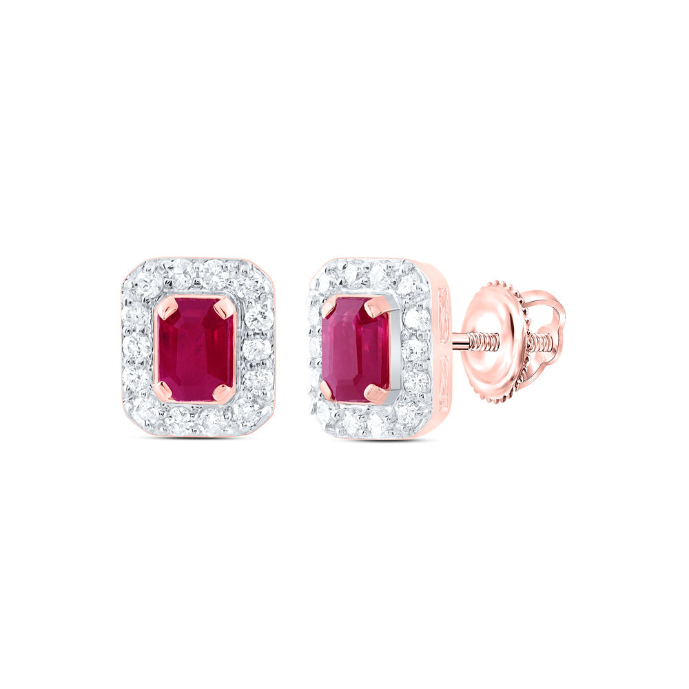 1/5CTW-NAT DIA CN 4X3MM EM-RU NAT GEM STUD EARRING Daisy Joyeria