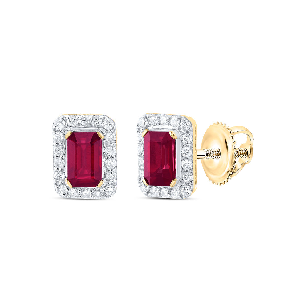 1/5CTW-NAT DIA CN 5X3MM EM-RU NAT GEM STUD EARRING Daisy Joyeria