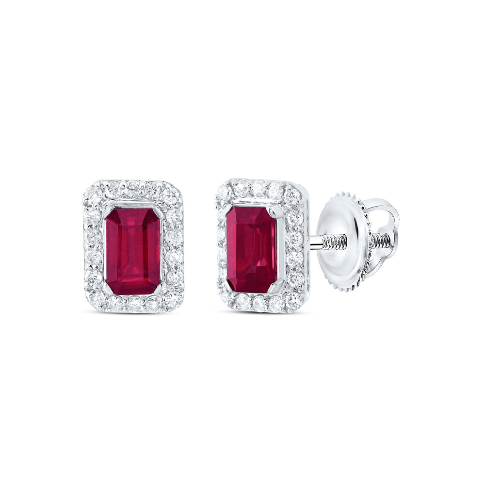 1/5CTW-NAT DIA CN 5X3MM EM-RU NAT GEM STUD EARRING Daisy Joyeria