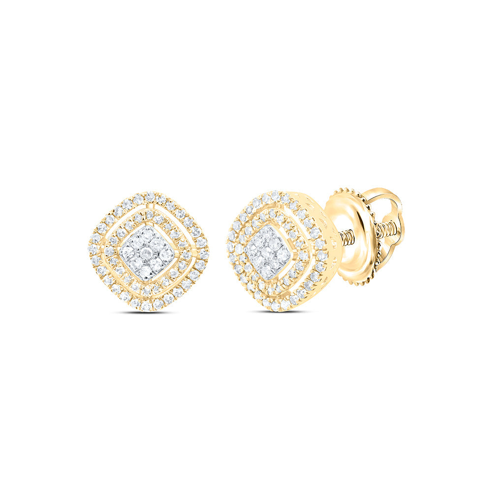1/2CTW-NAT DIA NK CUSHION MENS EARRING Daisy Joyeria
