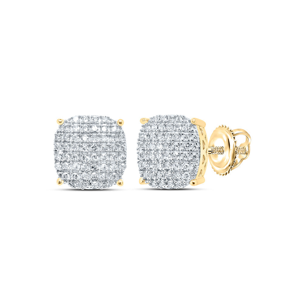 1/2CTW-NAT DIA NK CUSHION MENS EARRING Daisy Joyeria