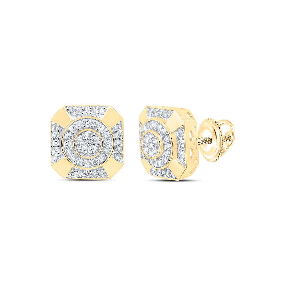 3/8CTW-NAT DIA NK OCTAGON MENS EARRING Daisy Joyeria