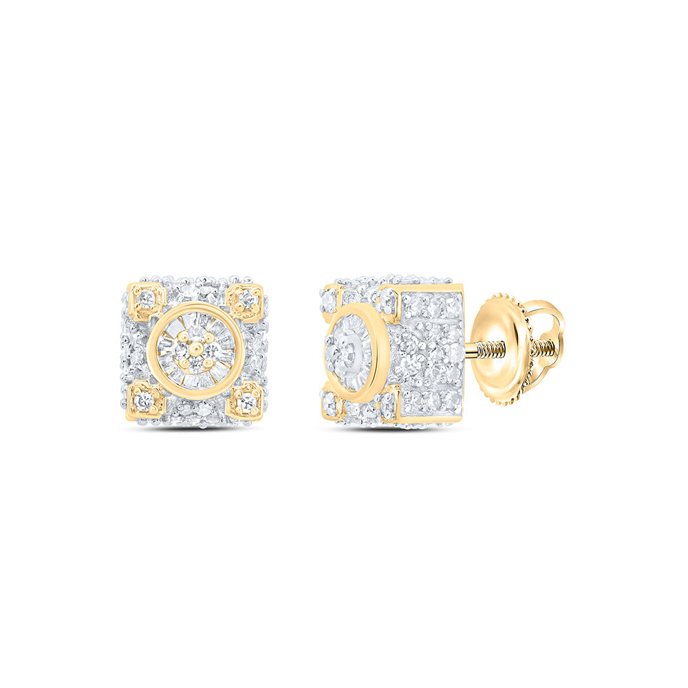 1/2CTW-NAT DIA NK FASHION SQUARE MENS EARRING Daisy Joyeria