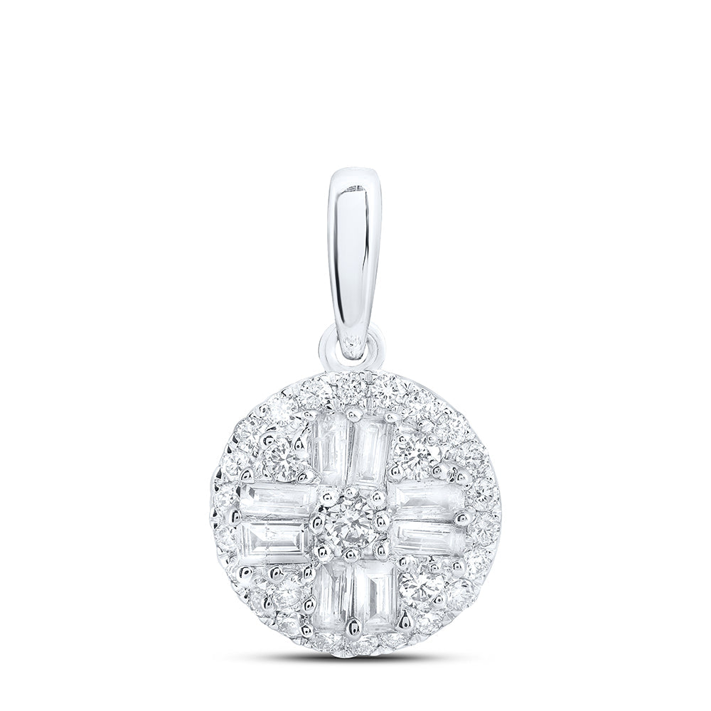 1/3CTW-NAT DIA ANA M FASHION ROUND BAGUETTE PENDANT Daisy Joyeria