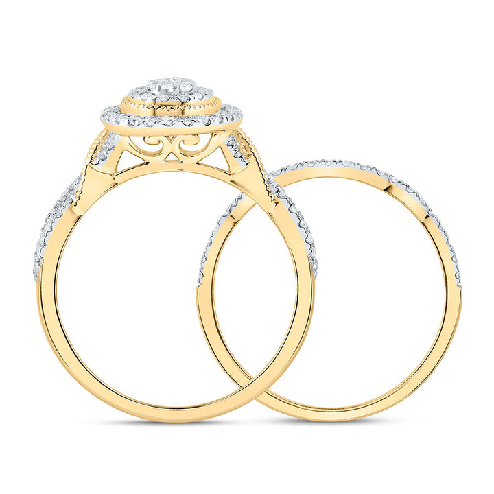 1/2CTW-NAT DIA CN OVAL DOUBLE HALO BRIDAL SET 7 Daisy Joyeria