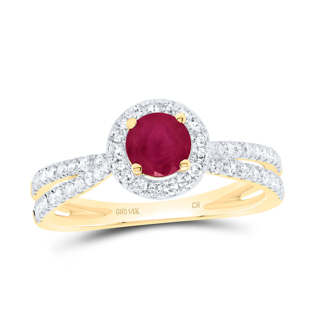3/8CTW-NAT DIA CN 5MM RD-RU NAT GEM RING 7 Daisy Joyeria