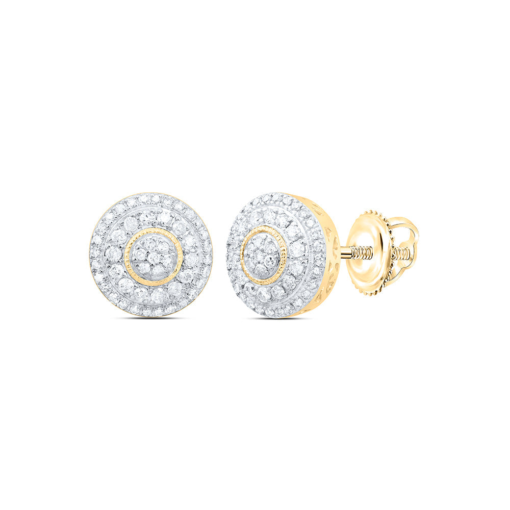 5/8CTW-NAT DIA P1 ROUND MENS EARRING Daisy Joyeria