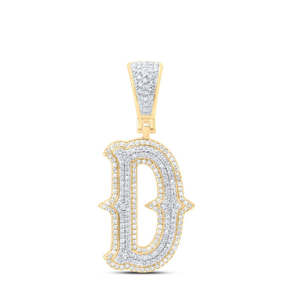 5/8CTW-NAT DIA NK FASHION INITIAL "D" PENDANT Daisy Joyeria