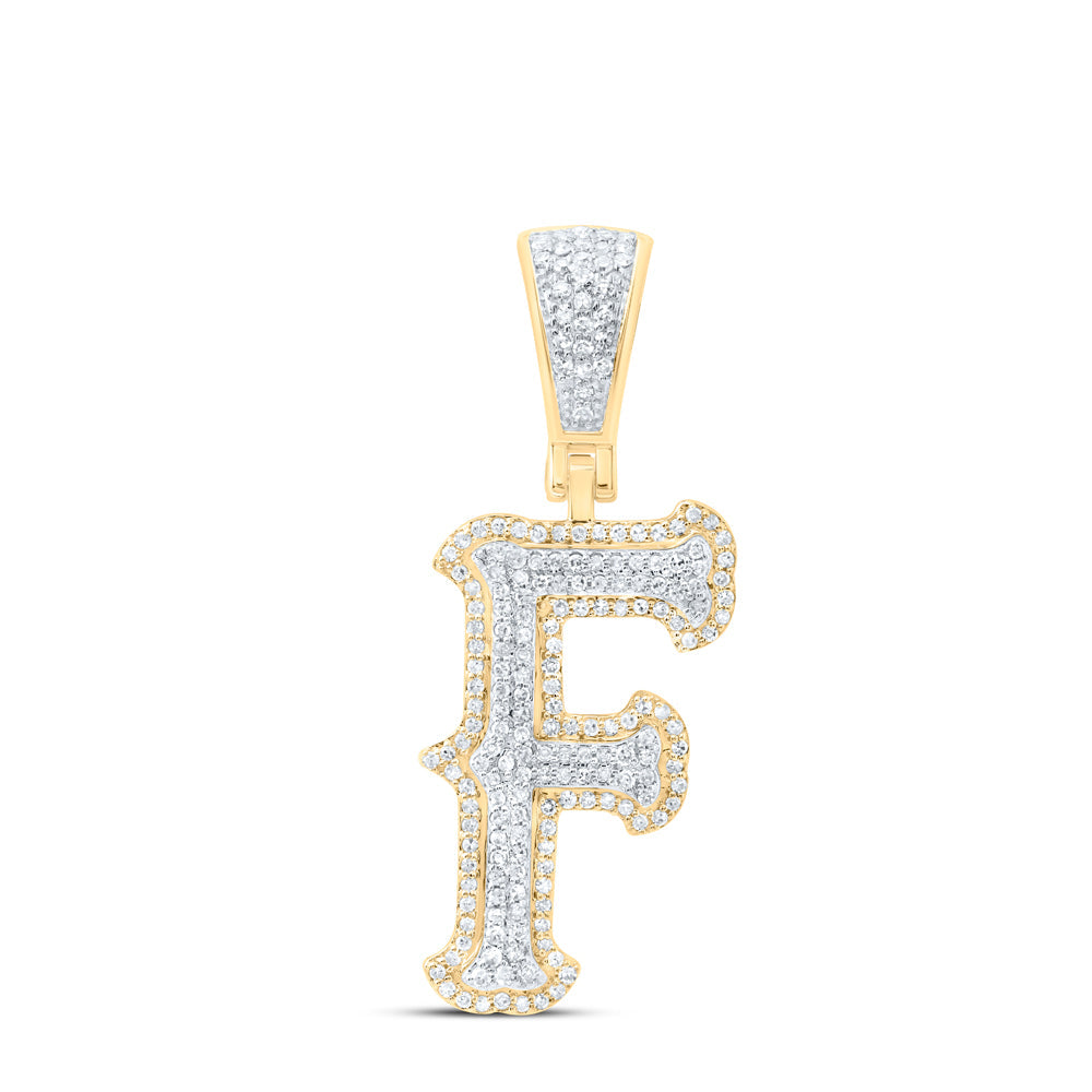 1/2CTW-NAT DIA NK FASHION INITIAL "F" PENDANT Daisy Joyeria