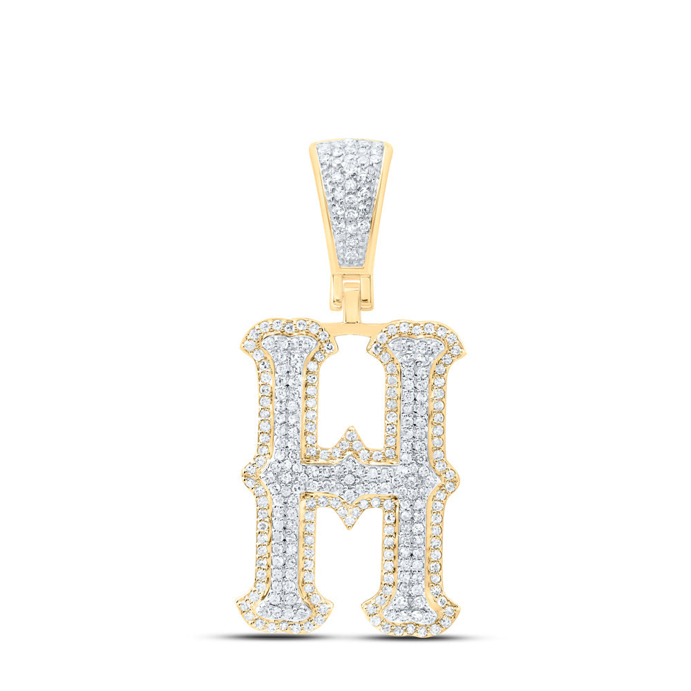 5/8CTW-NAT DIA NK FASHION INITIAL "H" PENDANT Daisy Joyeria