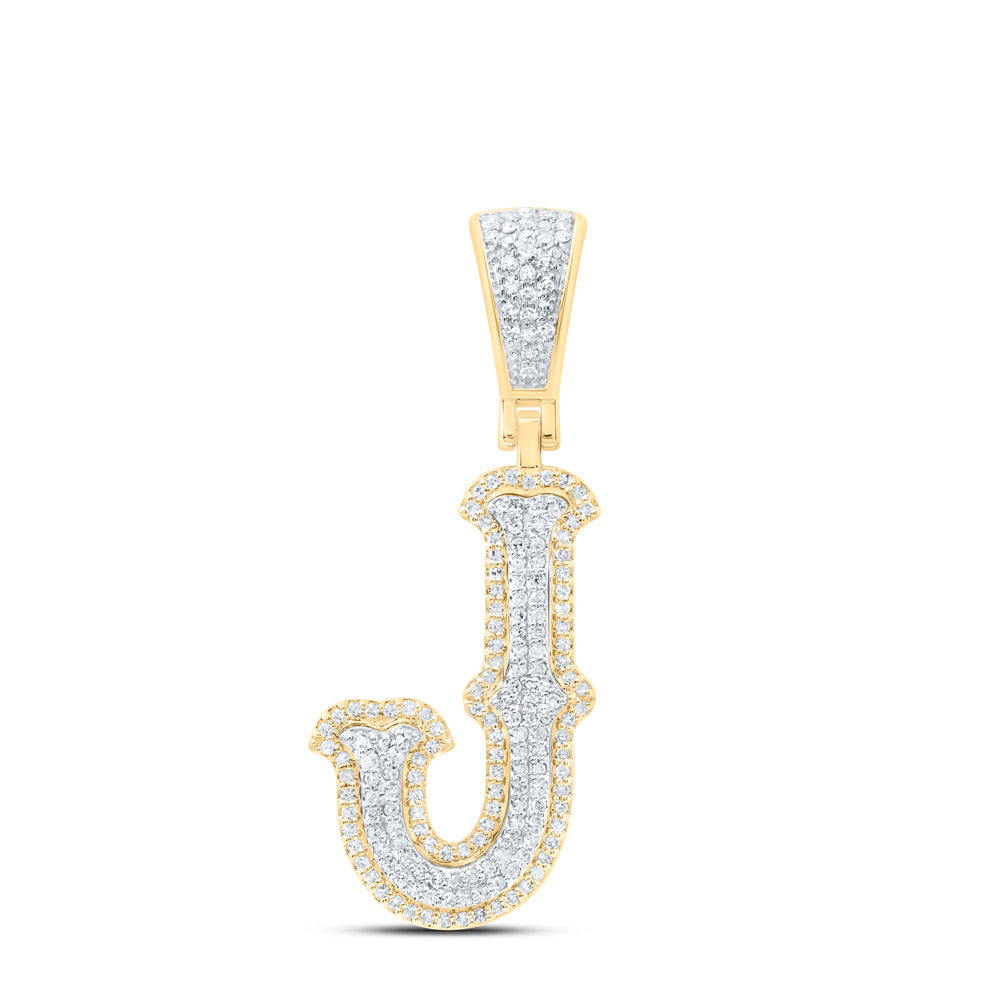 1/2CTW-NAT DIA NK FASHION INITIAL "J" PENDANT Daisy Joyeria