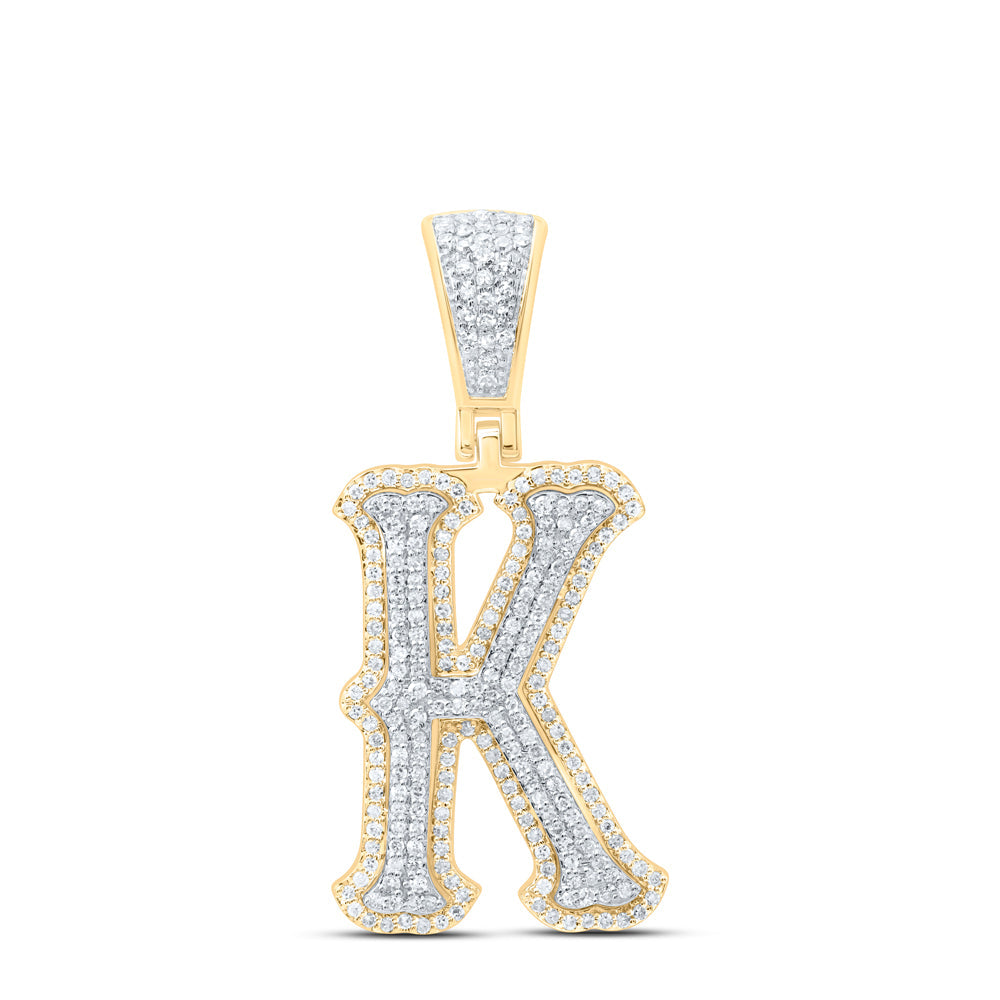 5/8CTW-NAT DIA NK FASHION INITIAL "K" PENDANT Daisy Joyeria
