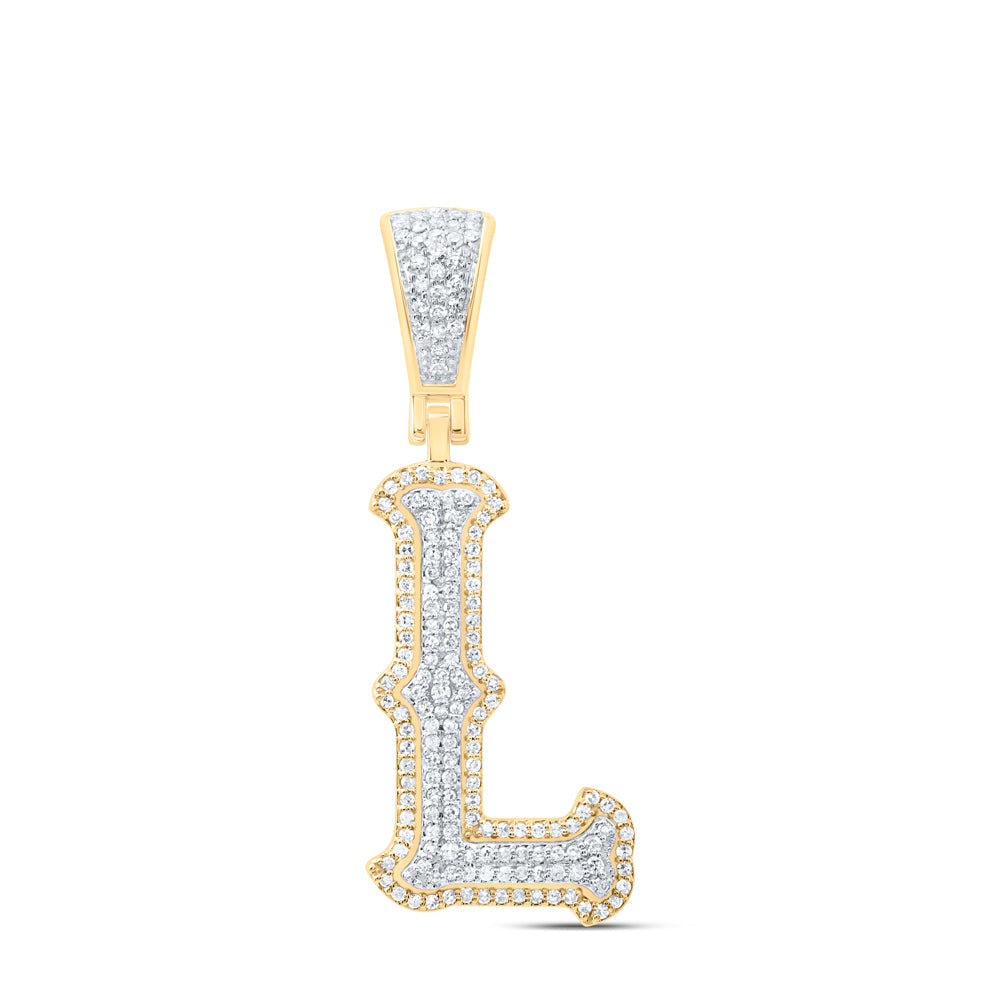 3/8CTW-NAT DIA NK FASHION INITIAL "L" PENDANT Daisy Joyeria