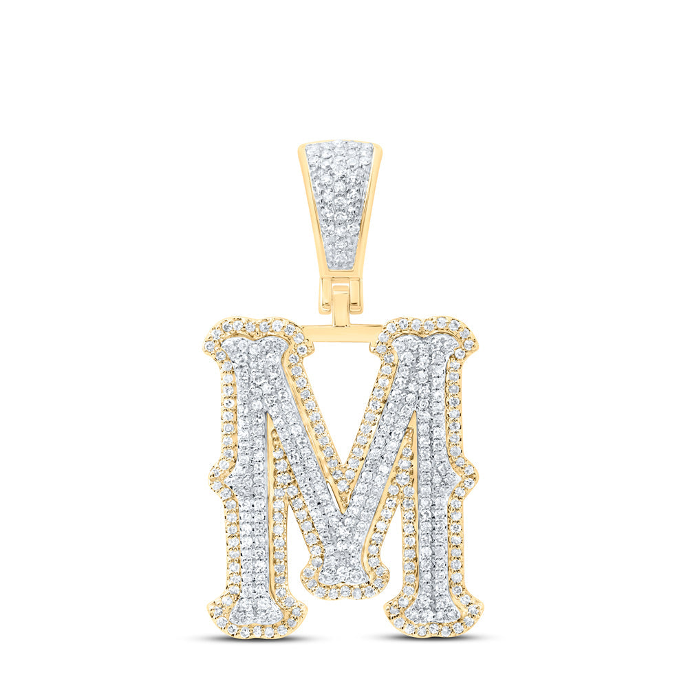 7/8CTW-NAT DIA NK FASHION INITIAL "M" PENDANT Daisy Joyeria