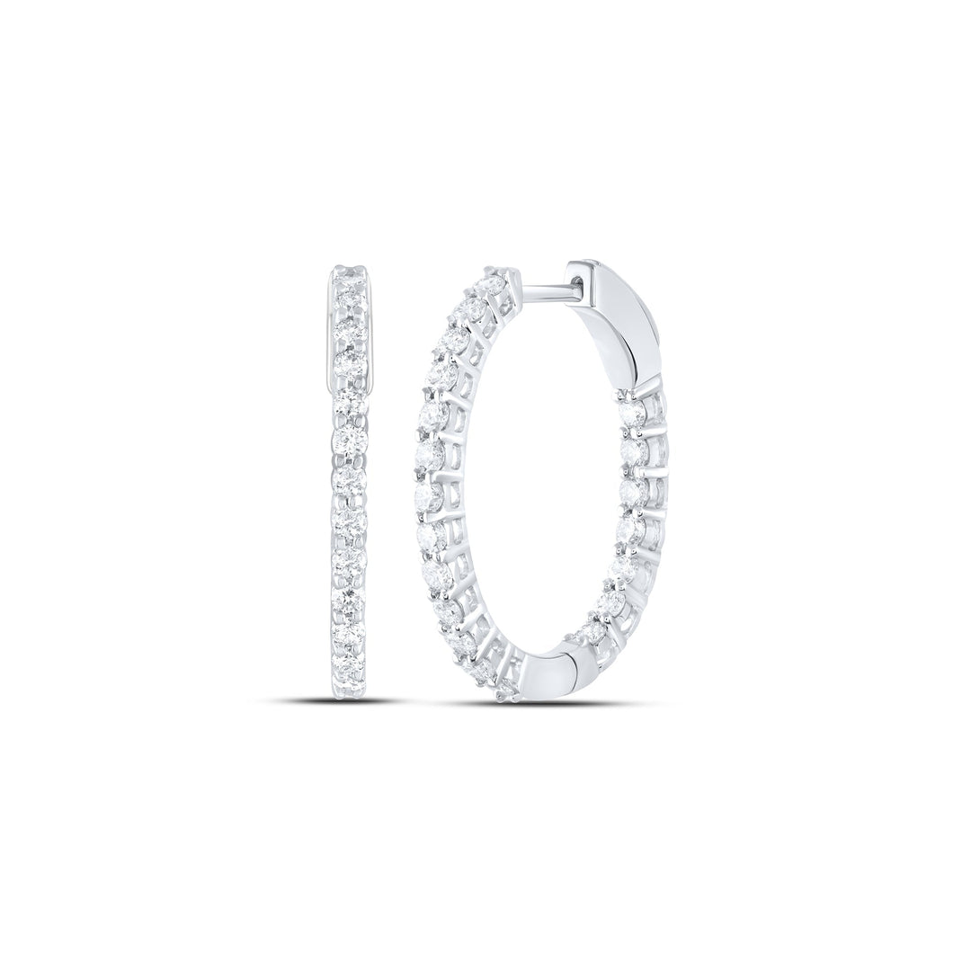 1CTW-NAT DIA ANA M FASHION OVAL HOOP EARRING Daisy Joyeria